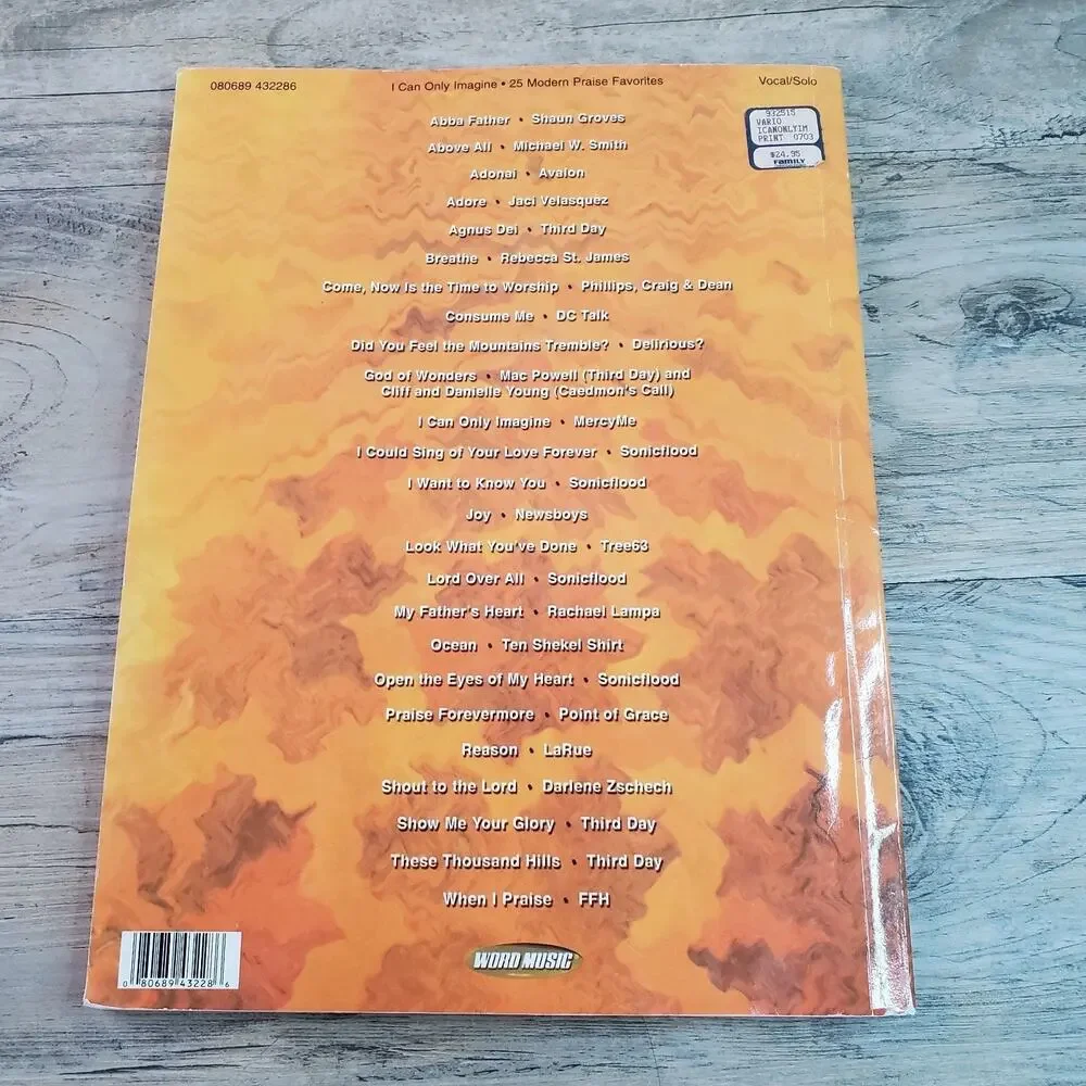 I Can Only Imagine Songbook~25 Modern Praise Faves~Medium Voice~Word Music 2002
